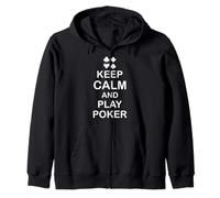 Mantieni la calma e gioca i giochi con le carte da gioco del casinò Felpa con Cappuccio