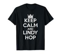 Mantieni la calma e il Lindyhop Swing Dance Lindy Hop vintage Maglietta