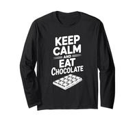 Mantieni la Calma e Mangia Cioccolato Funny Food Lover Maglia a Manica