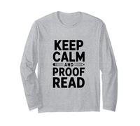 Mantieni la Calma e Prova di Lettura per Gli Appassionati di Grammatica Maglia a Manica
