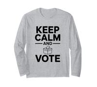Mantieni la Calma e vota Design ispiratore per Il Giorno delle Elezioni Maglia a Manica