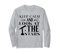 Mantieni la Calma Guarda Le Stelle Astrologia Astronomia Osservazione delle Stelle Maglia a Manica