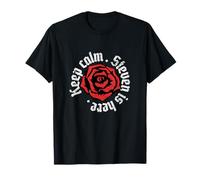Mantieni la Calma Steven è Qui, Divertente Nome Grunge Rose Design Maglietta