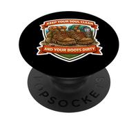 Mantieni la tua anima pulita e gli stivali sporchi Escursionismo Escursionista PopSockets PopGrip Adesivo