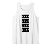 Mantieni Le distanze Introvert Label Maker Style Lettering Canotta