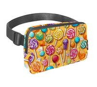 Mantieni le mani libere nelle tue avventure, marsupio da viaggio per uomini e donne, borsa a tracolla ideale per corsa e ciclismo, motivo giallo caramella, Multicolore#01, 1.5x9.0x5.9in/4x23x15cm