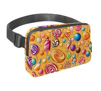 Mantieni le mani libere nelle tue avventure, marsupio da viaggio per uomini e donne, borsa a tracolla ideale per corsa e ciclismo, motivo giallo caramella, Multicolore#06, 1.5x9.0x5.9in/4x23x15cm