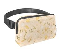 Mantieni le mani libere nelle tue avventure, marsupio da viaggio per uomini e donne, borsa a tracolla ideale per corsa e ciclismo, motivo floreale verde, Multicolore#08, 1.5x9.0x5.9in/4x23x15cm