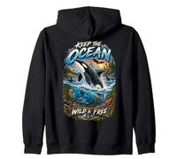 Mantieni l'Oceano Libero per Gli Amanti delle Orca Felpa con Cappuccio