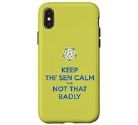 Mantieni Thi Sen calmo che non così male Yorkshire Dialect Blue Custodia per iPhone X/XS