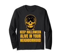 Mantieni Vivo Halloween nel Tuo quartiere | Design a Forma di Teschio Maglia a Manica