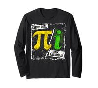 Mantienilo Reale Pensa a Rational Pi Math Graphic Maglia a Manica