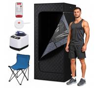 Mantigositeen Sauna a vapore per tutto il corpo, 1200 W, telecomando e | Sauna con timer da 10 a 99 minuti, sedia pieghevole, protezione contro il funzionamento a secco e il surriscaldamento e