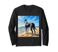 Mantle Great Dane Sunny Beach Dog Opera d'Arte Maglia a Manica