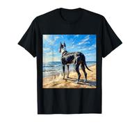 Mantle Great Dane Sunny Beach Dog Opera d'Arte Maglietta