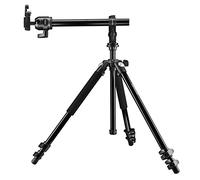 Mantona Basic Scout Max Set Treppiede fotografico, treppiede per fotocamera fino a 160 cm + braccio di estensione, testa a sfera colonna centrale reversibile