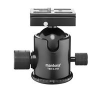Mantona Basic TBH 3.VIII - Testa a sfera panoramica a 360° con frizione e piastra a sgancio rapido, portata 25 kg, altezza 12 cm, peso 740 g, per foto treppiede, DSLR e fotocamera DSLM