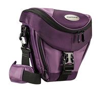 Mantona Colt Borsa fotografica - borsa universale con accesso rapido, protezione antipolvere, tracolla e scomparto per accessori, adatta per fotocamere DSLM e DSLR, viola