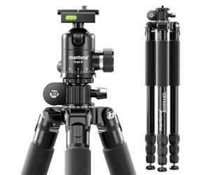 Mantona Kodiak L 284 + testa a sfera Onyx 8 Set Stativo con testa in alluminio e piastra a sgancio rapido compatibile con Arca Swiss