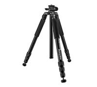 Mantona Kodiak L - Treppiede fotografico, 510 x 105 x 105 mm, portata 15 kg, altezza 8-166 cm, in alluminio, stabile treppiede professionale senza testa a sfera, con colonna centrale girevole