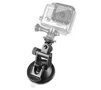 Mantona Mini supporto a ventosa compatibile con Go Pro Hero 11 10 9 8 7 6 5 4, DJI Osmo Action, action cam Insta360, supporto a ventosa con filettatura 1/4 perfetto per parabrezza e finestra