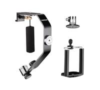 Mantona Stabilizzatore per action cam - 240 x 160 x 30 mm - Mini steadycam - filettatura da 1/4" - per smartphone Camcorder - con 5 contrappesi, impugnatura in schiuma, livella