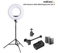 mantona - Walimex Pro Led Rainbow 60w Rgbw Ringleuchte Set 2 (23355)