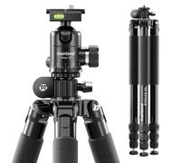 Mantona Wolverine L 284 + Testa a sfera Onyx 12 Set Stativo Treppiede Alluminio