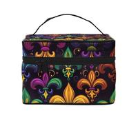 Mantovana colorata per finestra Mardi Gras con tasca per asta, Fleur De Lis, tenda oscurante a basso livello, per soggiorno, camera da letto, cucina, decorazione 117 x 45 cm