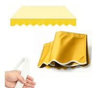 Mantovana di Ricambio per Tendalino, Resistente All'Acqua Bordo Smerlato Linguetta 3.3 3.8 4 4.5 5 m per Patio Giardino Camper(Giallo,L340cmxH20cm)