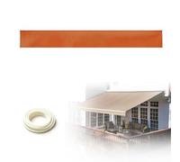Mantovana Dritta di Ricambio per Tenda da Sole, Tessuto in Poliestere Impermeabile e Resistente ai Raggi UV, Bordo Sostitutivo per Terrazza, Giardino e Camper(Orange white,B560cmxH30cm)