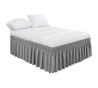 Mantovana giroletto avvolgente, per letto matrimoniale, colore: grigio chiaro, king size