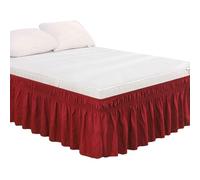 Mantovana giroletto avvolgente per letto matrimoniale, colore: rosso vino, queen size