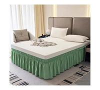 Mantovana giroletto con volant, per letti queen size, altezza 38 cm, con elastico regolabile, volant antipolvere facile da montare, tessuto resistente alle pieghe (vaniglia, 180 x 200 x 38 cm)