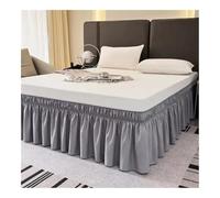 Mantovana giroletto con volant, per letti queen size, altezza 38 cm, con elastico regolabile, volant antipolvere, facile da montare, tessuto resistente alle pieghe (grigio chiaro, 160 x 200 x 38 cm)