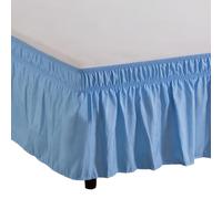 Mantovana giroletto elastica con volant, avvolgente, per letti queen size, king size, matrimoniali (colore C, completo)