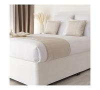 Mantovana giroletto in finta pelle scamosciata, con tre lati e elastico, facile da installare (bianco 1, king size 180 x 200 x 30 cm)