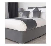 Mantovana giroletto in finta pelle scamosciata, con tre lati in tessuto e elastico, facile da installare (grigio, king size 180 x 200 x 30 cm)