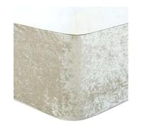 Mantovana giroletto in velluto riccio, con cinture elastiche intorno e mantovana giroletto in tessuto a tre lati (bianco 1, S-king, 200 x 200 x 32 cm)