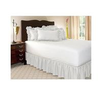 Mantovana Giroletto Matrimoniale,Vestiletto Gonna da letto bianca avvolgente elastica for letto senza superficie del letto Gonne da letto singole/matrimoniali/queen/king size 40 cm Uso domestico in ho