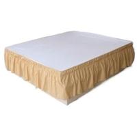 Mantovana Giroletto Matrimoniale,Vestiletto Gonna da letto Copriletto in tessuto spazzolato senza superficie del letto Copriletto con fascia elastica for letto king size queen size Copriletto da 40 cm