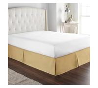 Mantovana giroletto plissettata, comoda, morbida e sartoriale, con tessuto resistente alle pieghe e allo sbiadimento, altezza 38 cm (senza piattaforma) (cammello, 120 x 200 x 35 cm)