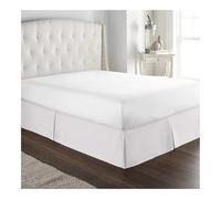 Mantovana giroletto plissettata, comoda, morbida e sartoriale, in tessuto resistente alle pieghe e allo sbiadimento, altezza 38 cm (senza piattaforma) (bianco, 120 x 190 x 35 cm)