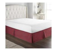 Mantovana giroletto plissettata, comoda, morbida e sartoriale, in tessuto resistente alle pieghe e allo sbiadimento, altezza 38 cm (senza piattaforma) (bordeaux, 180 x 200 x 35 cm)