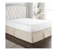 Mantovana giroletto plissettata, comoda, morbida e sartoriale, in tessuto resistente alle pieghe e allo sbiadimento - Biancheria da letto altezza 15 pollici (38 cm) (senza piattaforma) (crema, 160 x