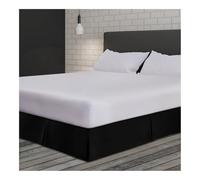 Mantovana giroletto plissettata, comoda, morbida e sartoriale, in tessuto resistente alle pieghe e allo sbiadimento, altezza 38 cm (senza piattaforma) (nero, 120 x 190 x 35 cm)