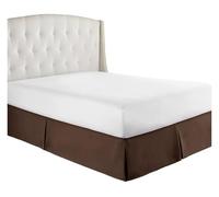 Mantovana giroletto plissettata su misura, comoda, morbida, con tessuto resistente alle pieghe e allo sbiadimento, altezza 38 cm (senza piattaforma) (marrone, 160 x 190 x 35 cm)