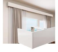Mantovana in alluminio per montaggio a parete/soffitto, senza binario, include staffe, perfetta per il soggiorno, elegante soluzione per il trattamento delle finestre.