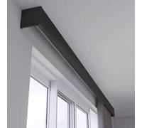 Mantovana mantovana per tenda in alluminio - Asta per binario da soffitto per casa, ufficio e balcone, colore nero, 220 cm, elegante copertura e pannello per asta per tende