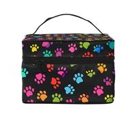 Mantovana per finestra con stampa di zampe arcobaleno, con tasca per asta, oscurante, a righe, per soggiorno, camera da letto, cucina, 117 x 45 cm